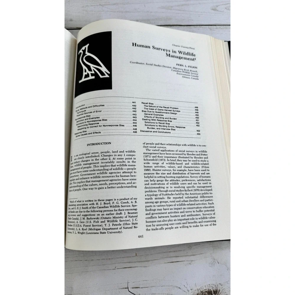 Wildlife Management Techniques Manual Schemnitz 1980 4th Ed Revised Illustrated